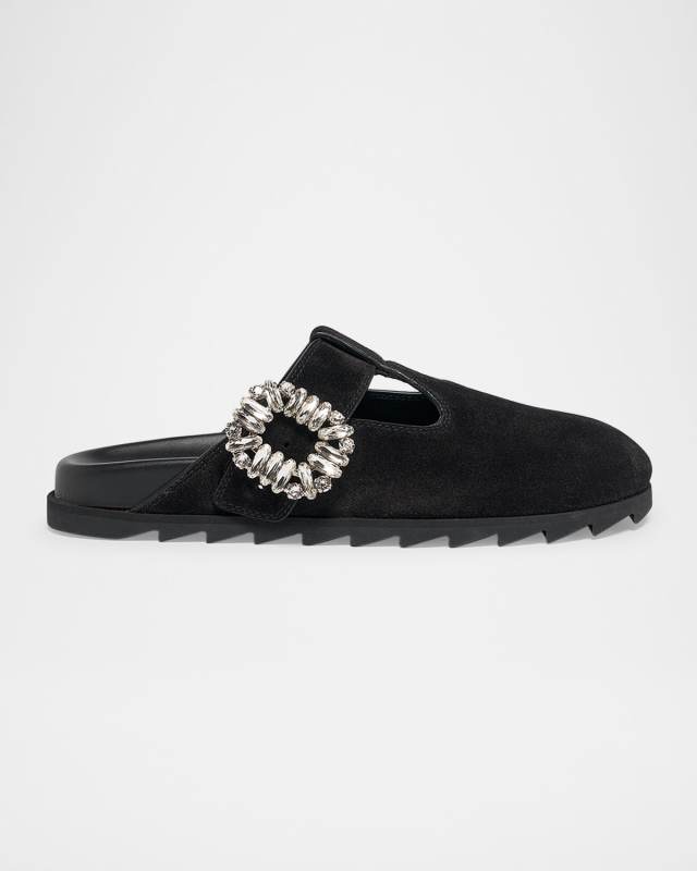 Slidy Viv Suede T-Strap Mules